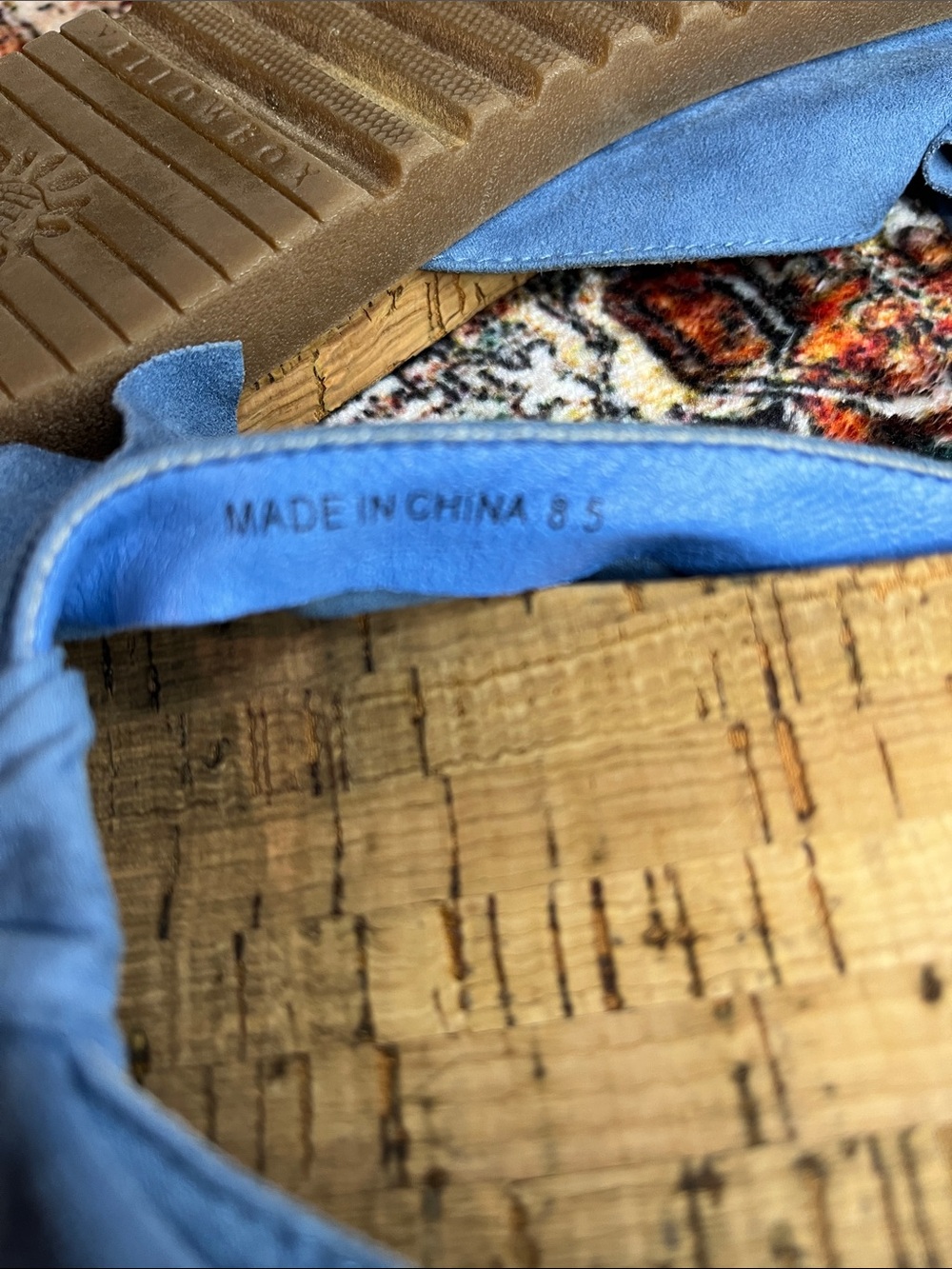 Yellow Box Light Blue Bow Cork Slide Sandals - Picture 5 of 6